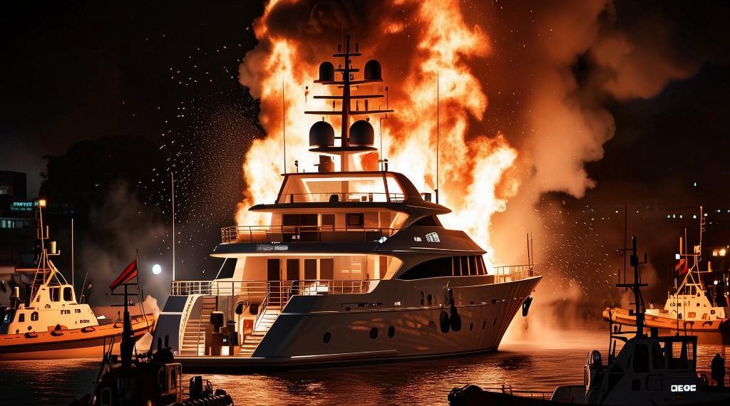 В Анапе 10 пожарных тушили яхту, горящую на 10 «квадратах»