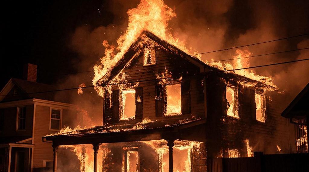 В сеть выложили кадры первого момента пожара из-за атаки БПЛА в Кабардинке