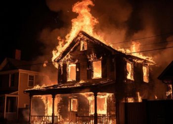 В сеть выложили кадры первого момента пожара из-за атаки БПЛА в Кабардинке