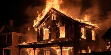 В сеть выложили кадры первого момента пожара из-за атаки БПЛА в Кабардинке