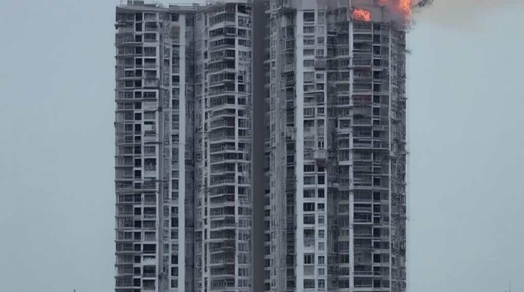 Атака БПЛА в Туапсе привела к масштабному возгоранию на крыше жилого дома