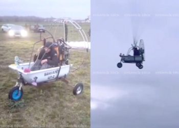 Житель Ейска построил летательный аппарат из ванны и успешно взлетел