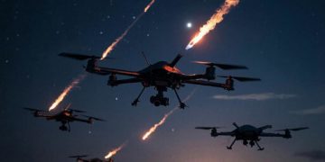 Опубликовано видео прямого попадания дрона в жилой дом в Твери