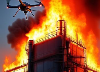 Обломки БПЛА упали на территорию Афипского НПЗ, возгорание ликвидировано