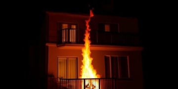 Пожар из-за новогоднего салюта произошел на балконе МКД в Краснодаре