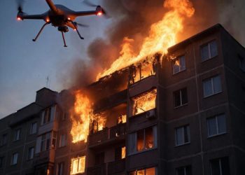 В сеть попали первые кадры с места падения БПЛА на жилой дом в Адыгее