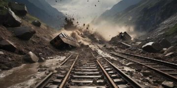 Почти 10 кубометров грунта сошло на железнодорожные пути у Якорной Щели