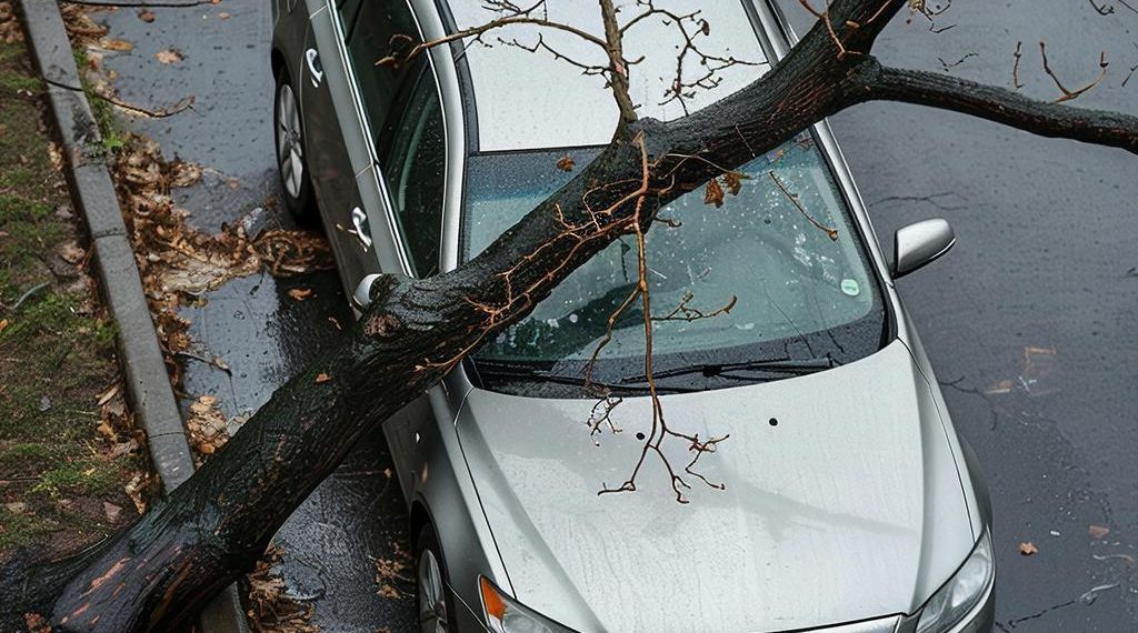 В Краснодаре упавшее дерево повредило пять автомобилей