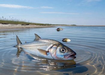 В акватории Ейского лимана зафиксирован крупный выброс погибшей рыбы