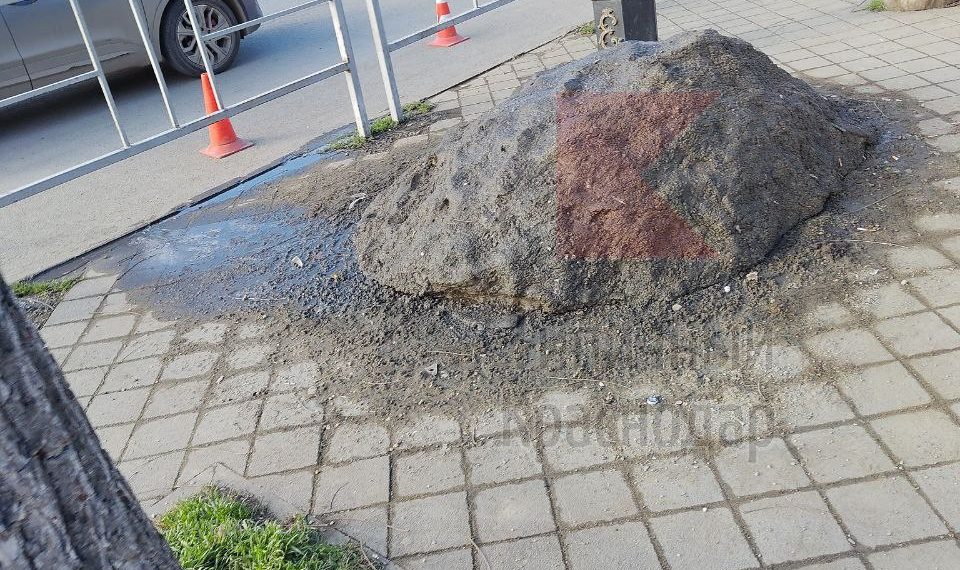 «Могучая кучка» на тротуаре взбудоражила Краснодар