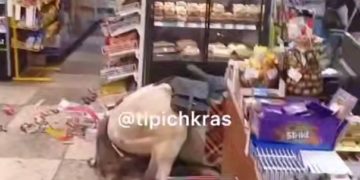 В Сочи мужчина заехал на коне в магазин