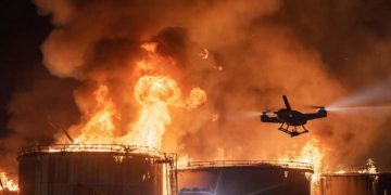 После Тихорецка нефтебаза из-за атаки БПЛА вспыхнула в промзоне Лабинска