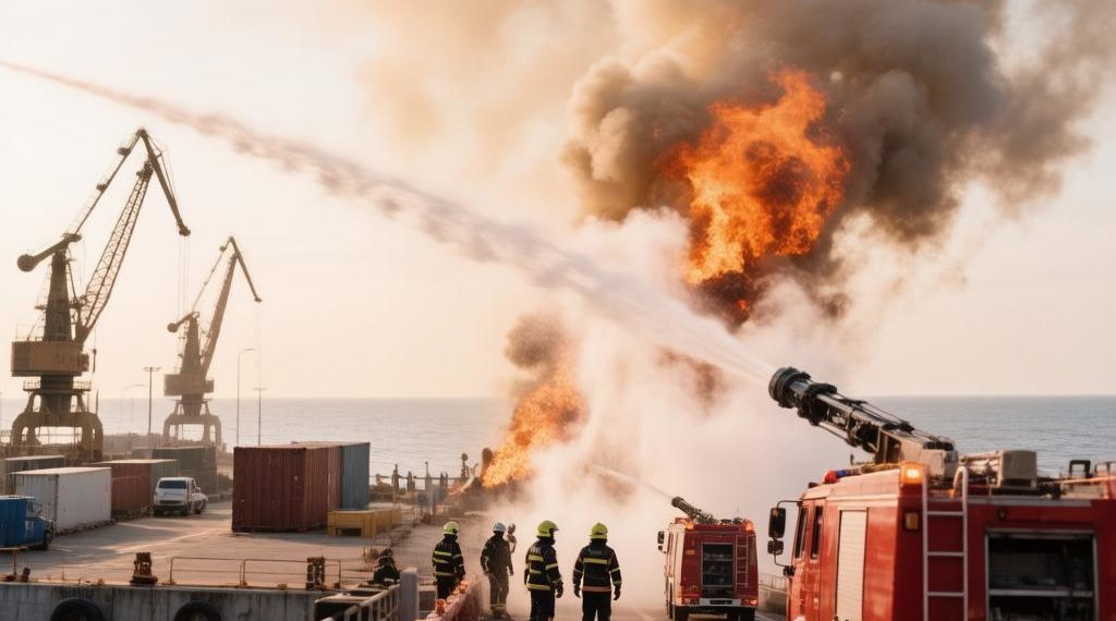  На терминале в Туапсе локализовали пожар и ликвидировали открытое горение