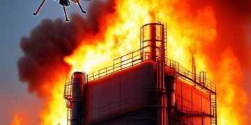 Три человека пострадали на нефтебазе после падения обломков БПЛА на Кубани