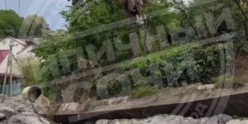 В Сочи разрушилась дорога к Чайным домикам