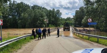 В Северском районе перекрыли мост из-за подъема уровня воды в реке Шебш