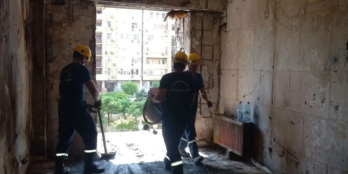 В пострадавшем от атаки БПЛА доме в Краснодаре ввели локальный режим ЧС