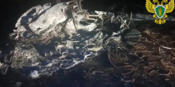 Появилось видео с места крушения Ми-2 на Кубани
